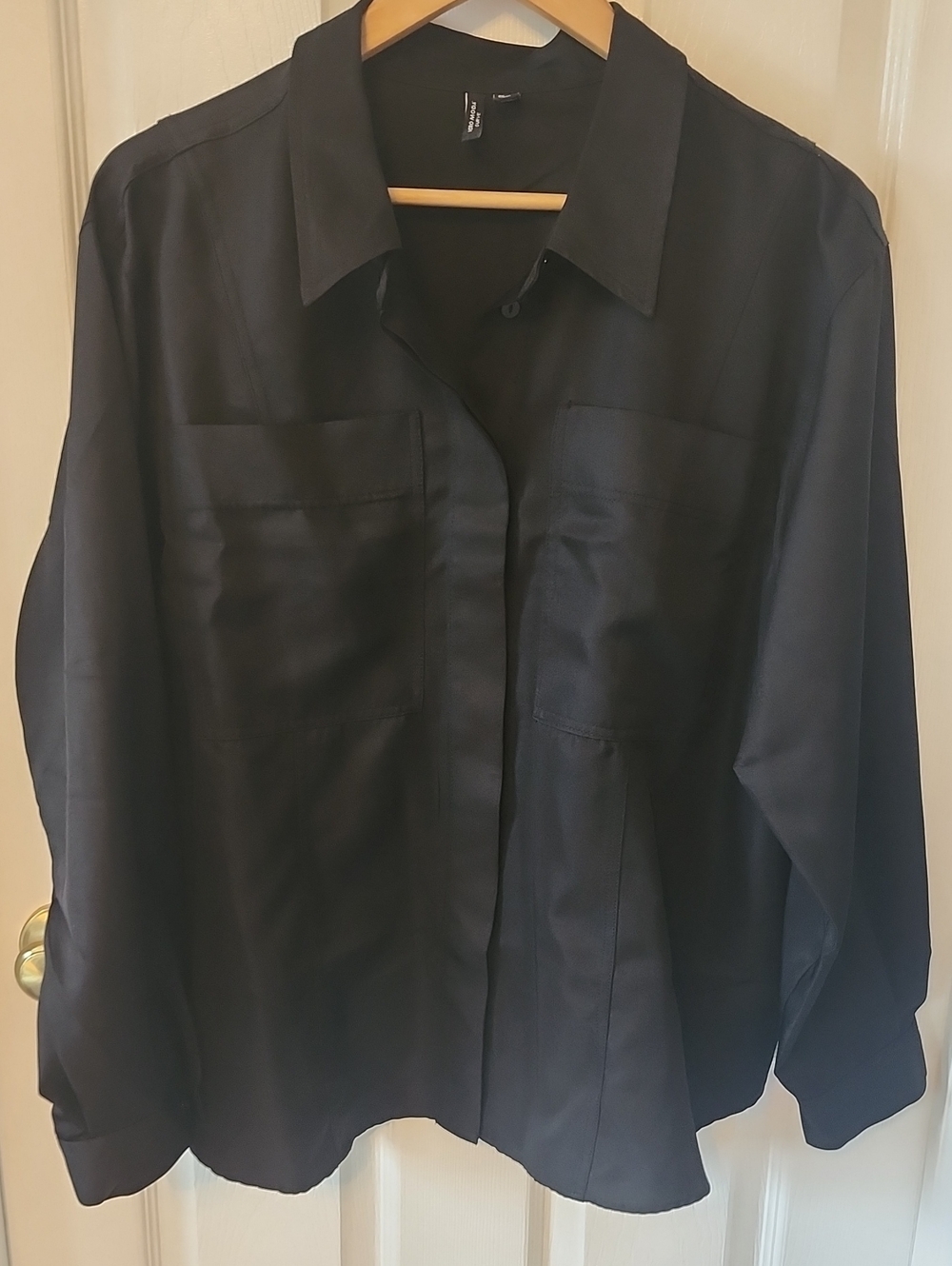 Vero Moda Black Satin-Look Button Blouse